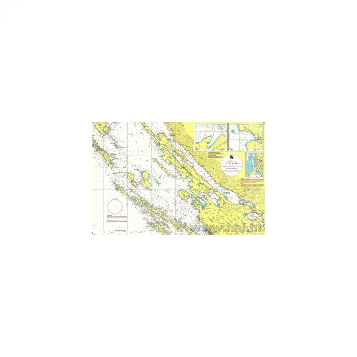 pomorska karta paga Karta pomorska 100 19 obalna Silba – Pag (Žigljen,Prizna,Pag  pomorska karta paga