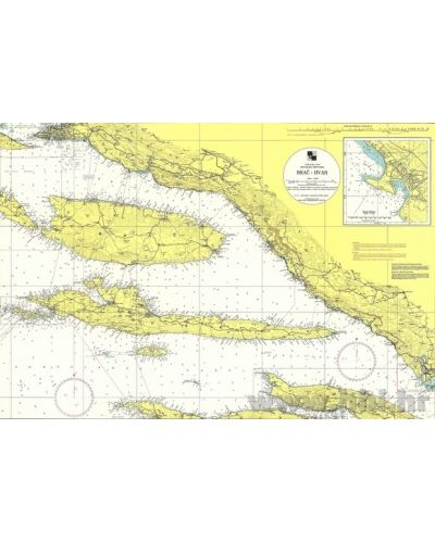 Karta pomorska 100-26 obalna Brač – Hvar (Makarska)