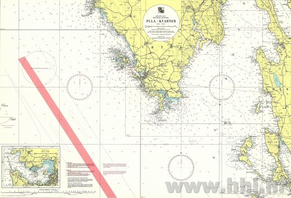 pomorska karta istre Karta pomorska 100 16 obalna Pula – Kvarner (Pula) | Obalna  pomorska karta istre