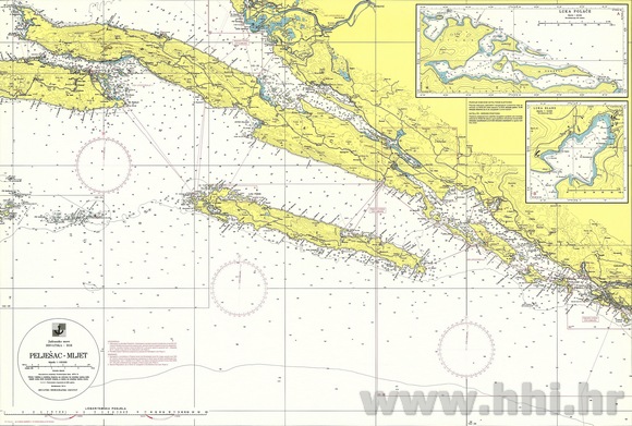 pomorska karta Karta pomorska 100 27 obalna Pelješac – Mljet (Polače, Slano  pomorska karta