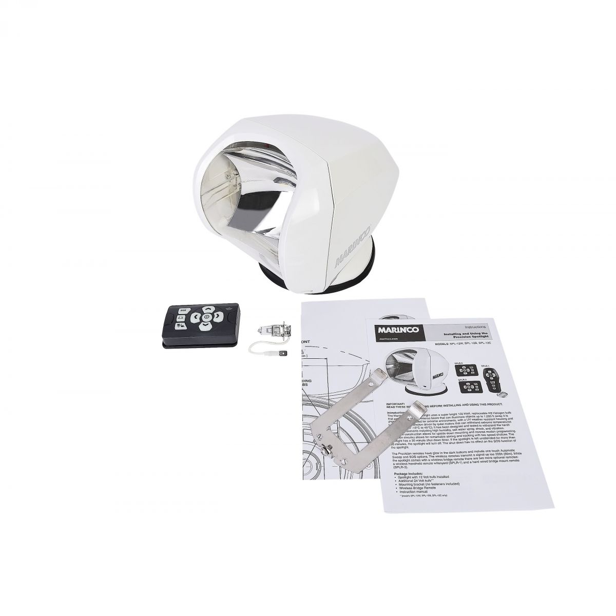 Marinco SPL-12W reflektor 12/24V 100W sa bežičnom kontrolom bijeli