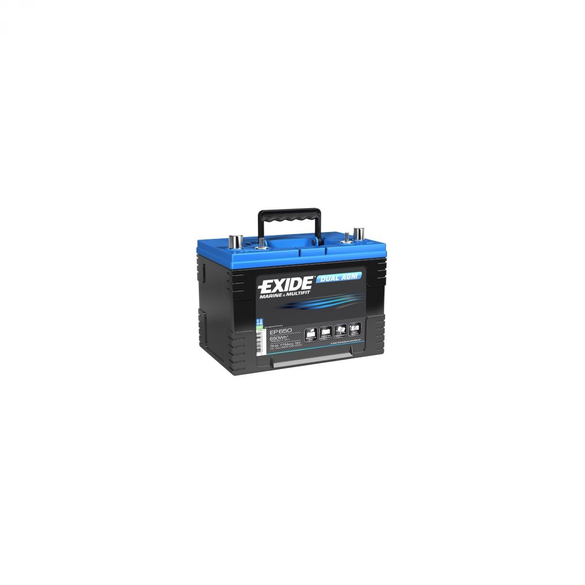 Akumulator EXIDE EP650 Dual AGM 12V 75Ah