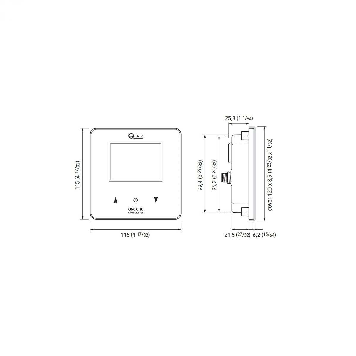 QUICK QNC CHC mjerač lanca panel ugr. Flush-mounting