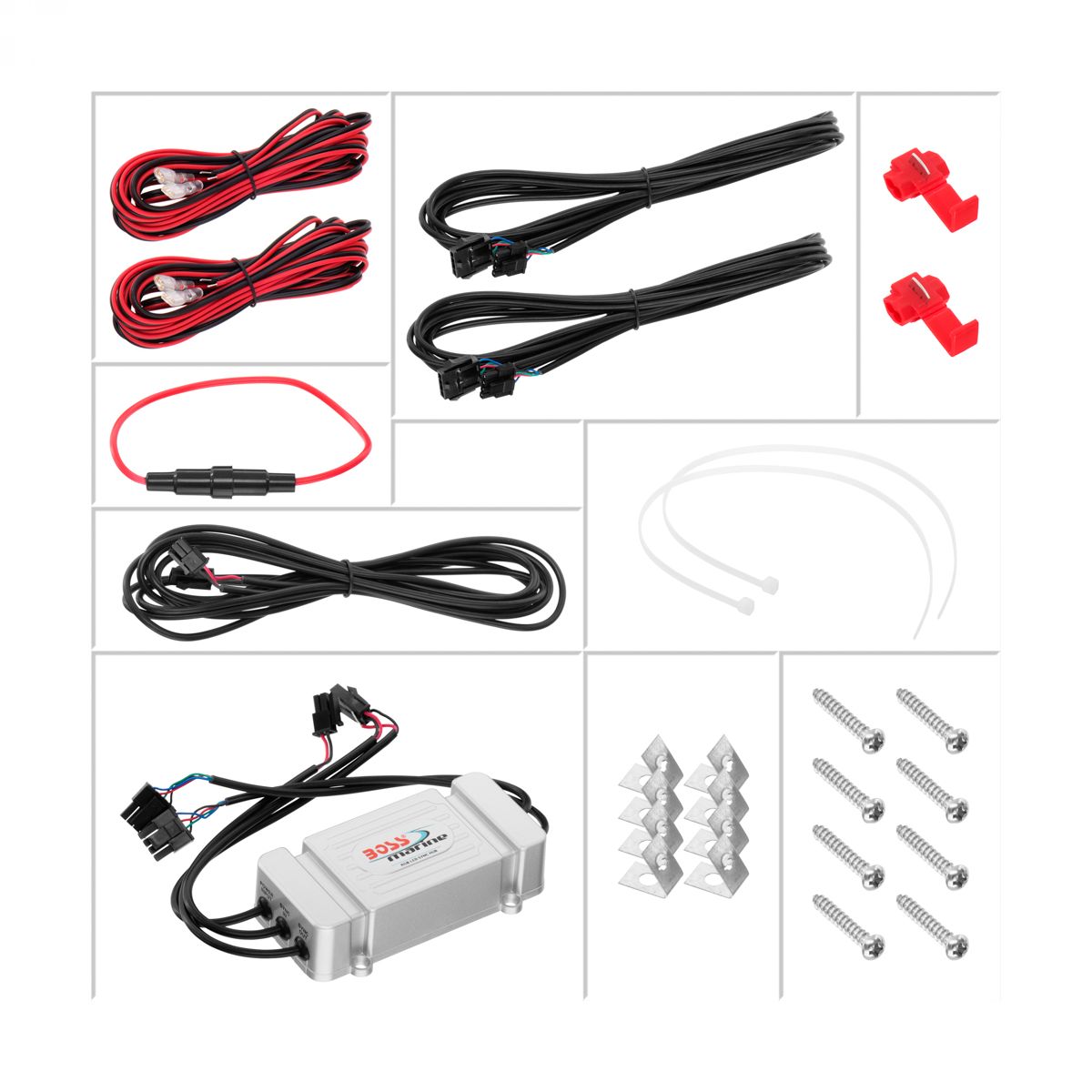 Boss Marine MRGB65S zvučnici 6,5 inch 200W par LED srebrni