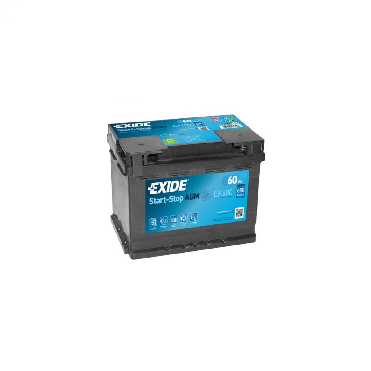 Akumulator EXIDE EK600 AGM Start&Stop 60Ah