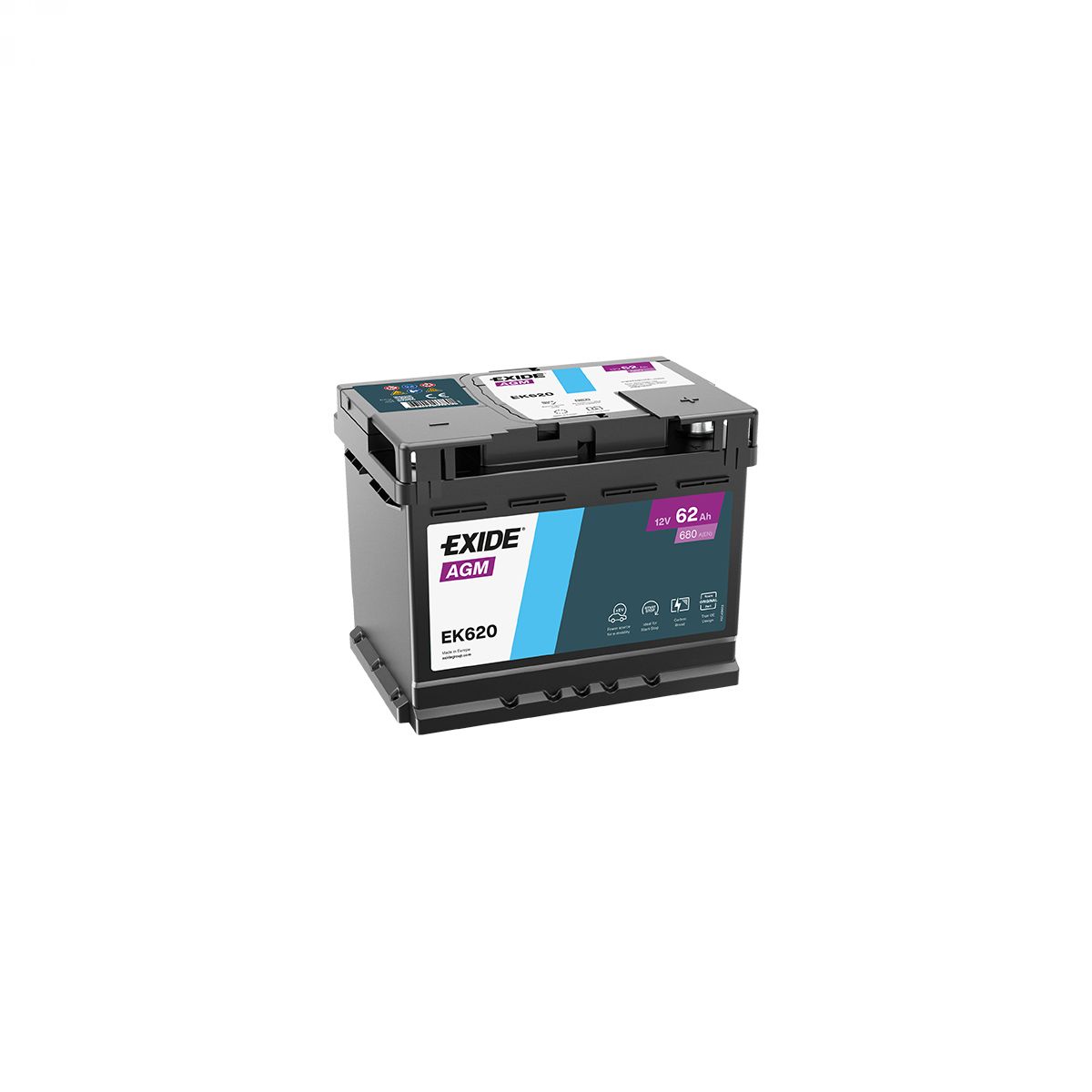 EXIDE EK620 AGM Start&Stop 62Ah akumulator