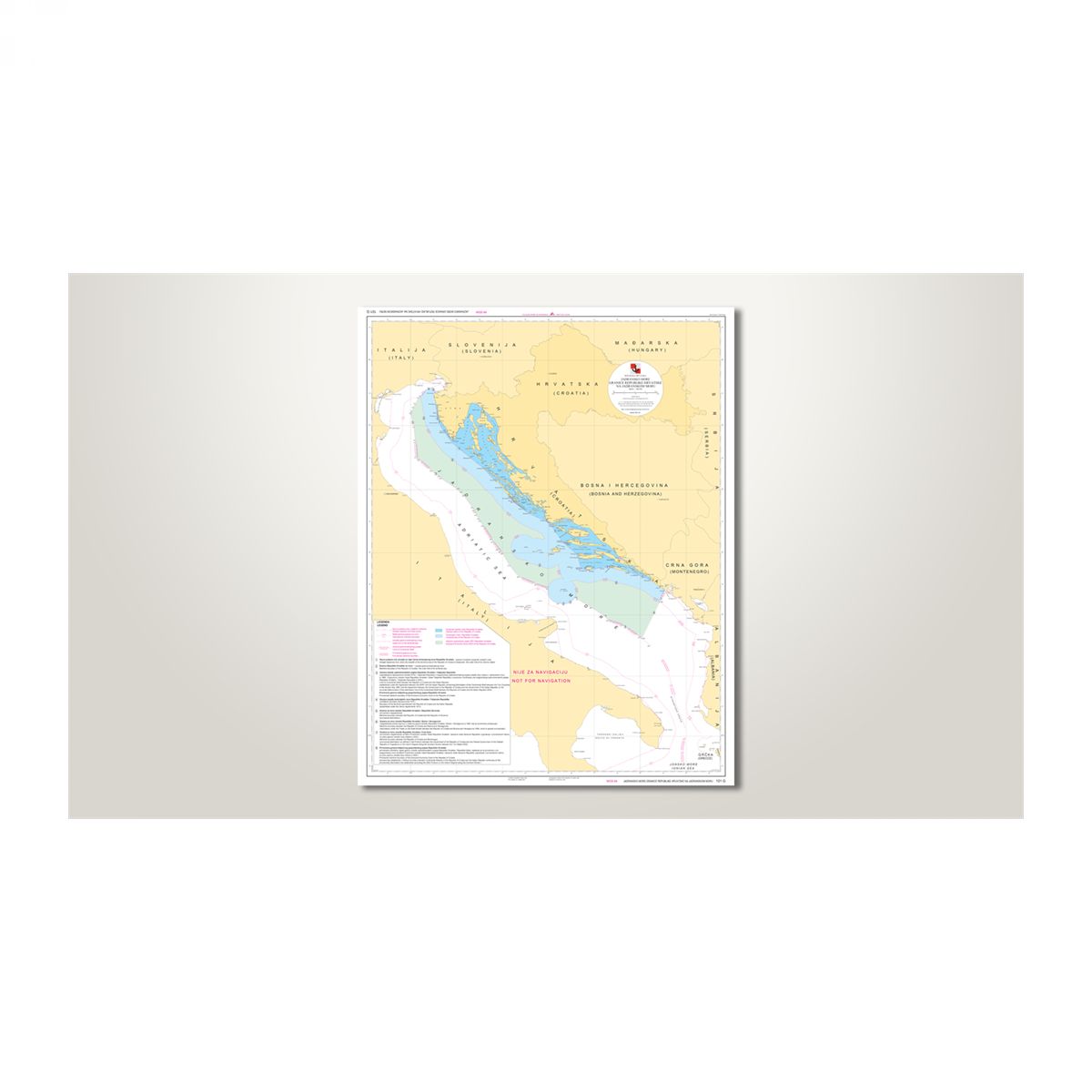 Karta pomorska 101G RH Granice Hrvatske na Jadranskom moru
