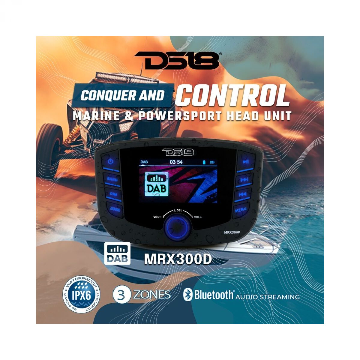 DS18 Audio MRX300D marine radio