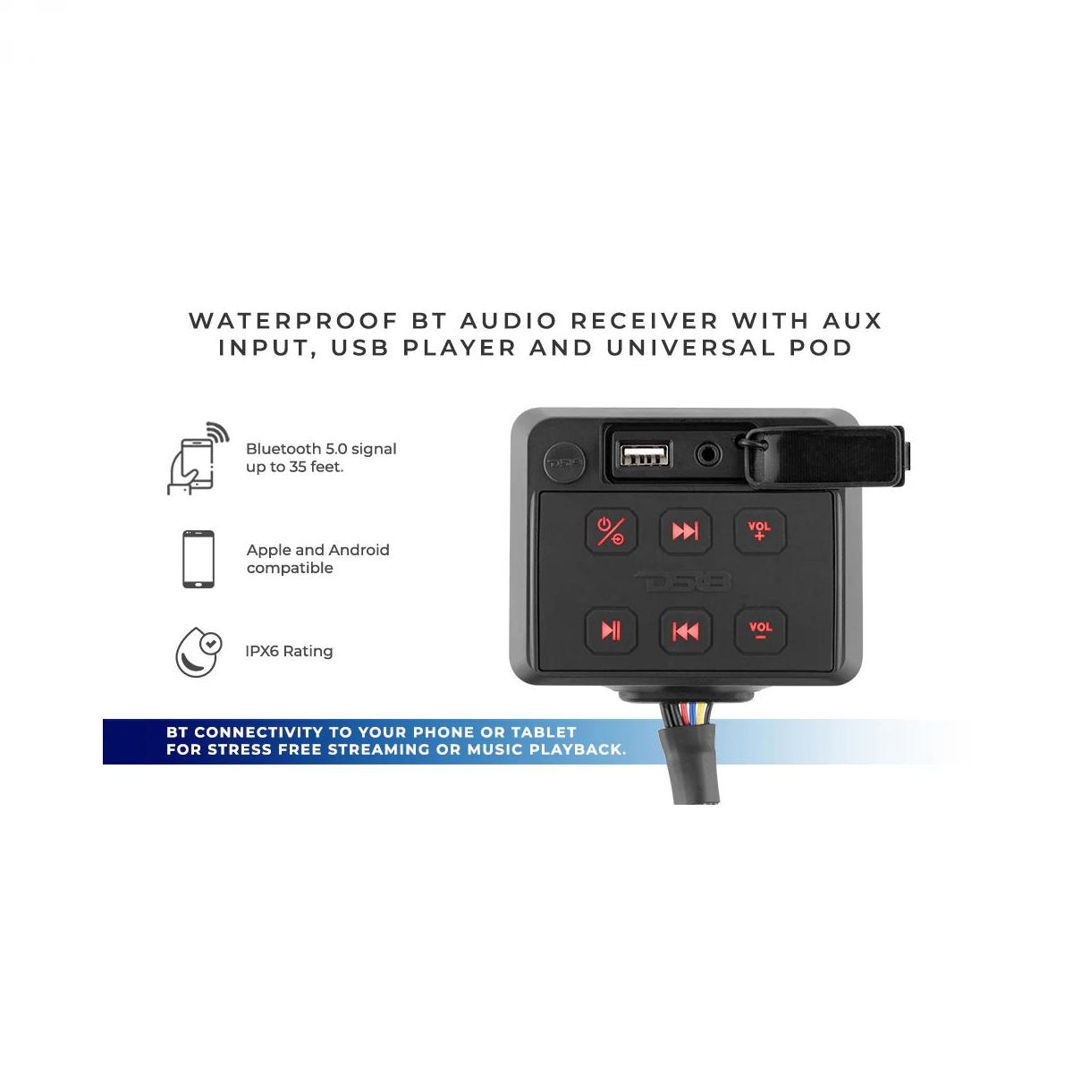 DS18 audio ENSBTRC-SQ marine Bluetooth prijemnik