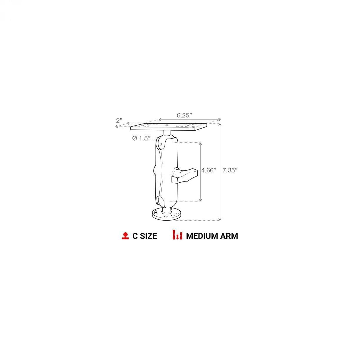 RAM MOUNT RAM-111U nosač za do 7 inch ekrane