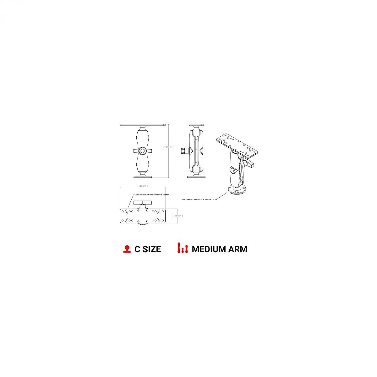 RAM MOUNT RAM-111U nosač za do 7 inch ekrane