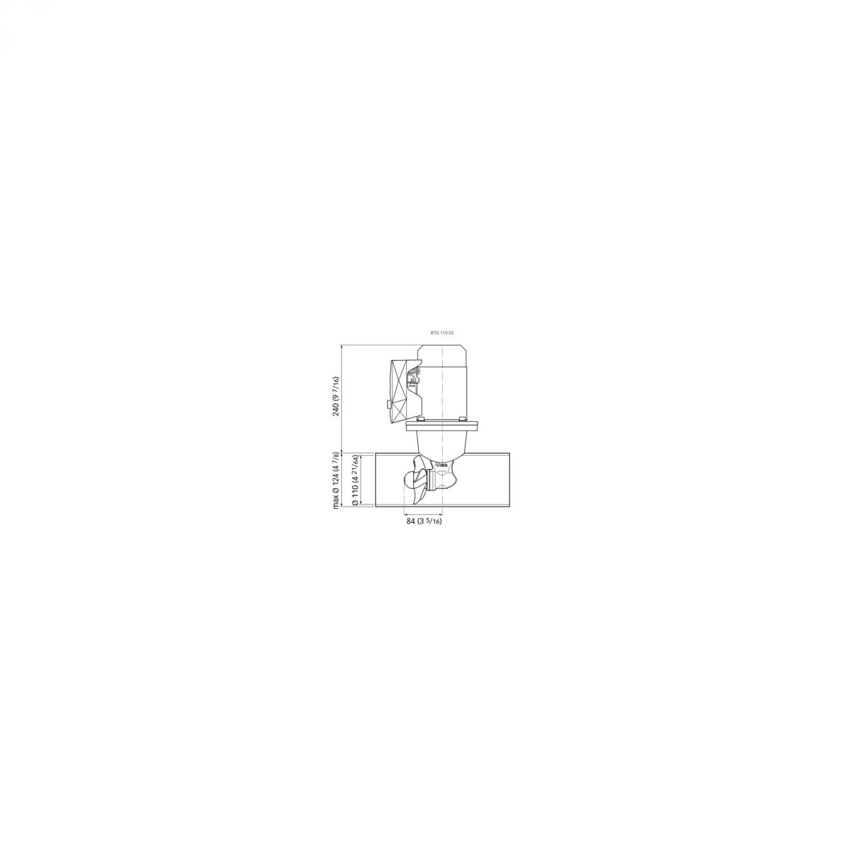 QUICK BTQ 110-25 Bowthruster 25kgf 1300W 12V