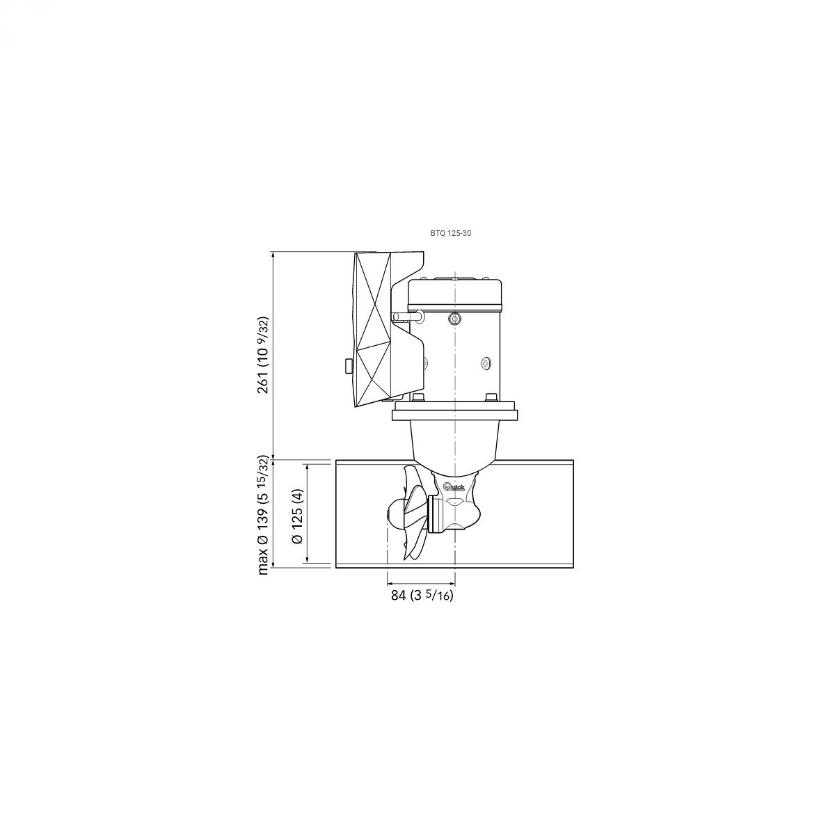 QUICK BTQ 125-30 Bowthruster 30kgf 1500W 12V