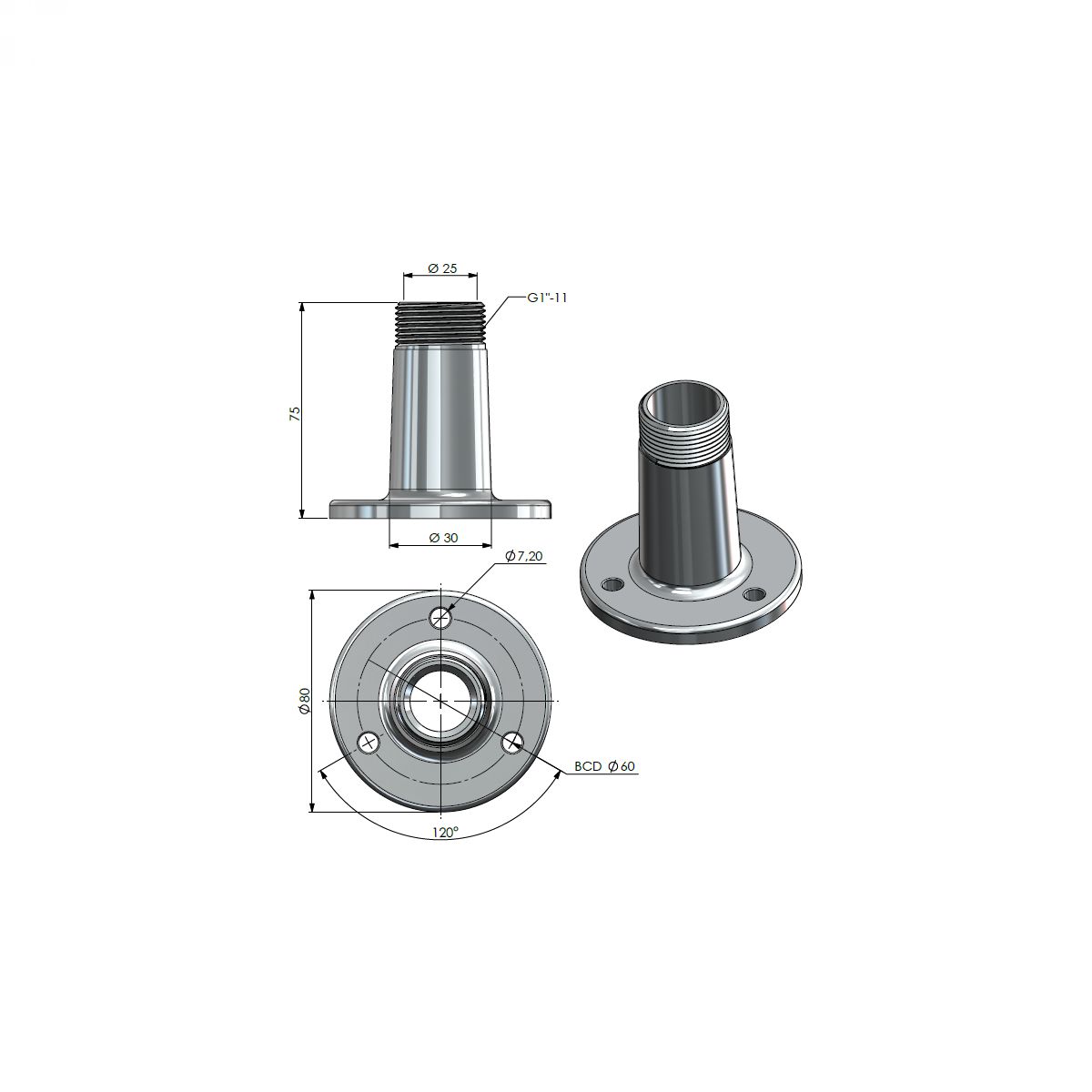 SCAN nosač antene DECK MOUNT SS HD G1-11