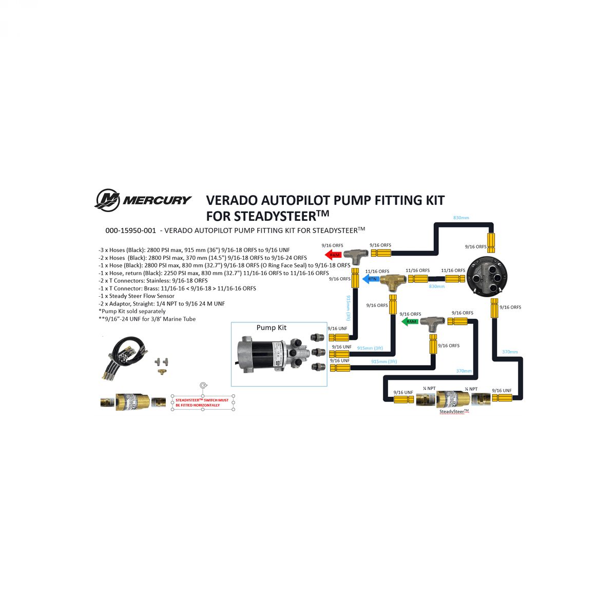 Autopilot fitting kit za MKII Pumps 2, 3, 4 i 5 za Verado uklj SteadySteer
