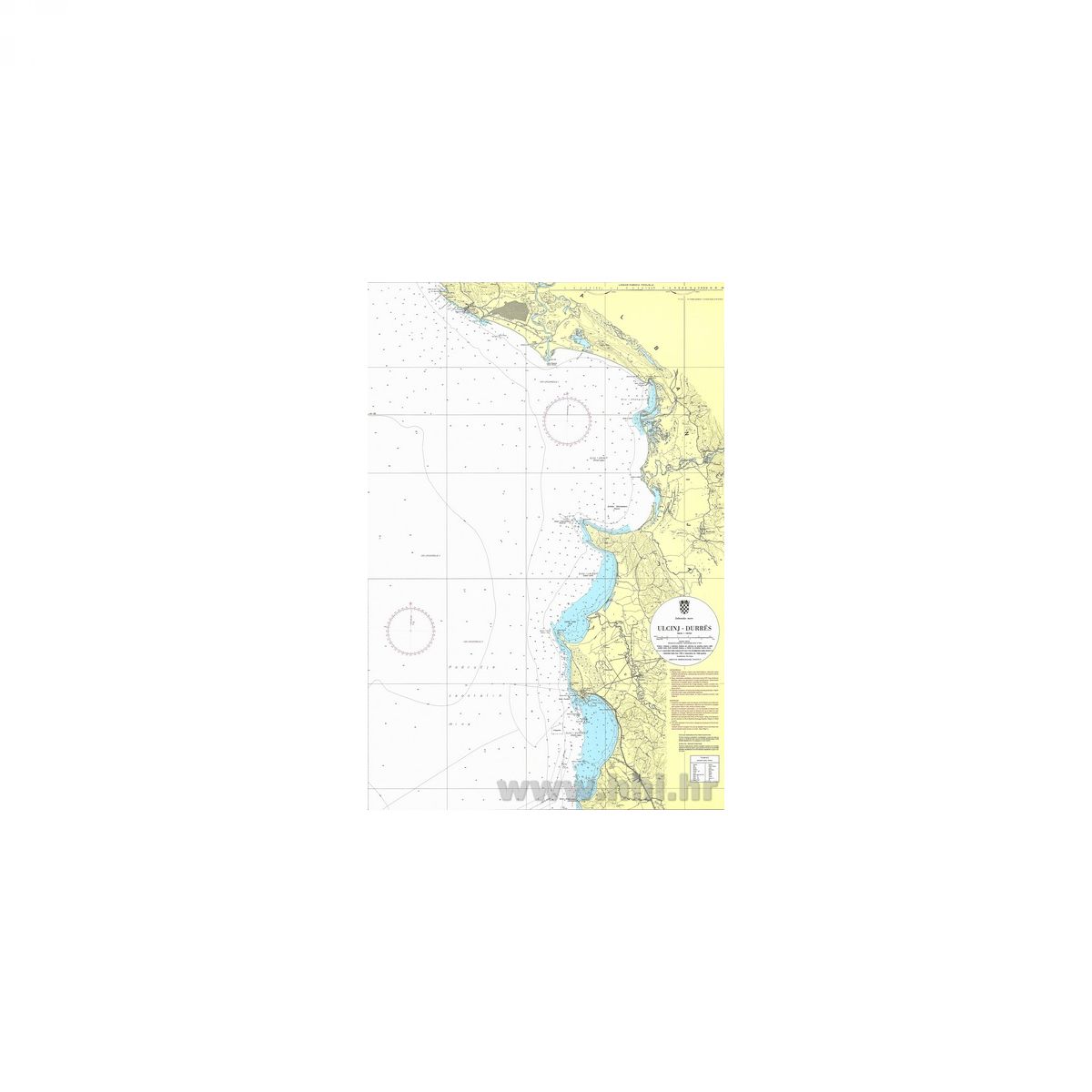 Karta pomorska 100-30 obalna Ulcinj – Durres