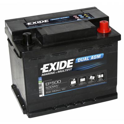 Akumulator EXIDE EP500 Dual AGM 12V 60Ah