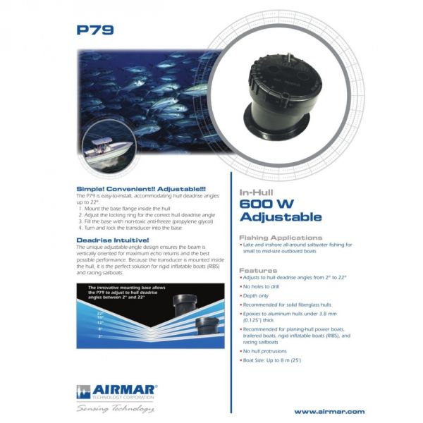 Airmar P79 XSONIC Traditional/CW in-hull sonda plastična