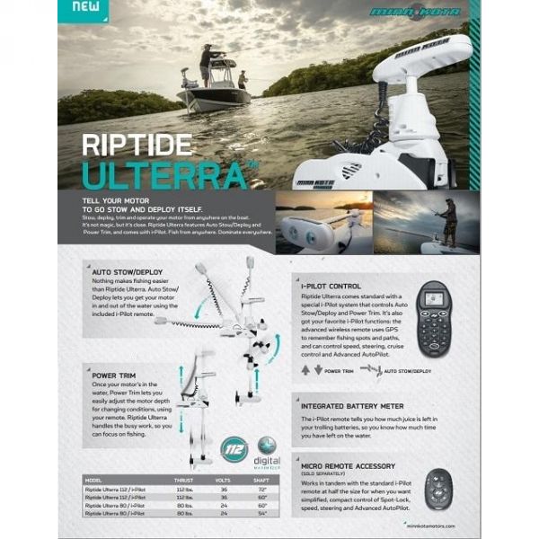 Minn Kota Riptide Ulterra iPilot 80 LB 72”/183cm