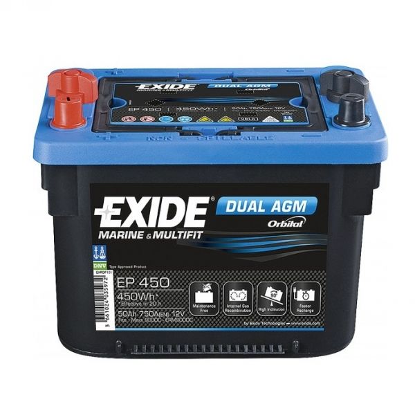 Akumulator EXIDE EP450 Dual AGM 12V 50Ah