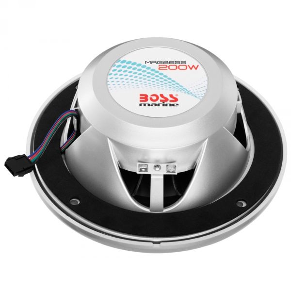 Boss Marine MRGB65S zvučnici 6,5 inch 200W par LED srebrni