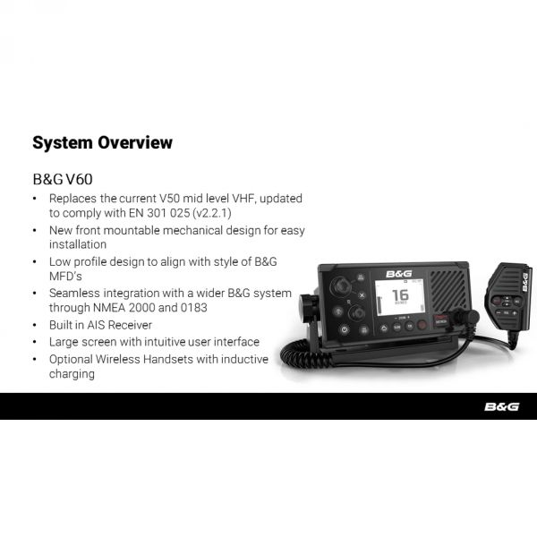 B&G V60 VHF Radio DSC AIS RX Class D