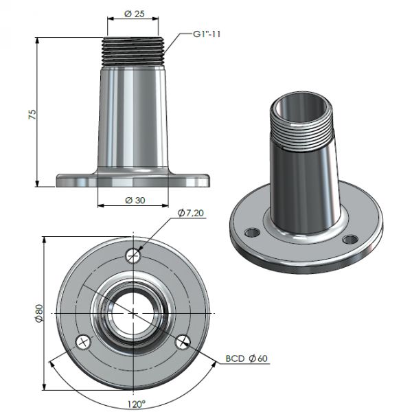 SCAN nosač antene DECK MOUNT SS HD G1-11