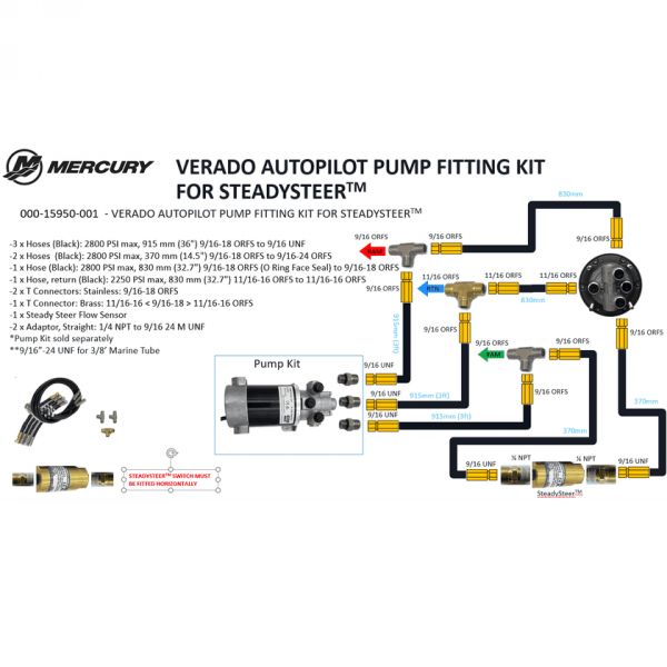 Autopilot fitting kit za MKII Pumps 2, 3, 4 i 5 za Verado uklj SteadySteer