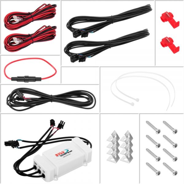 Boss Marine MRGB65W zvučnici 6,5 inch 200W par LED bijeli