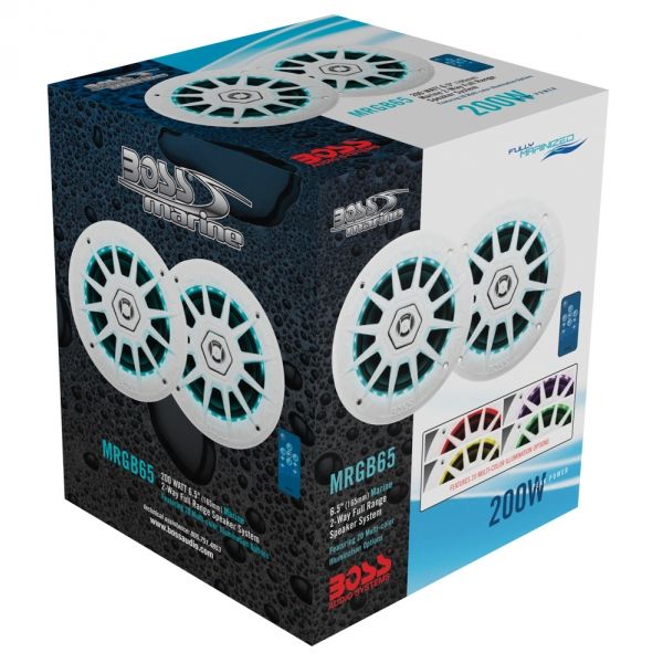 Boss Marine MRGB65W zvučnici 6,5 inch 200W par LED bijeli