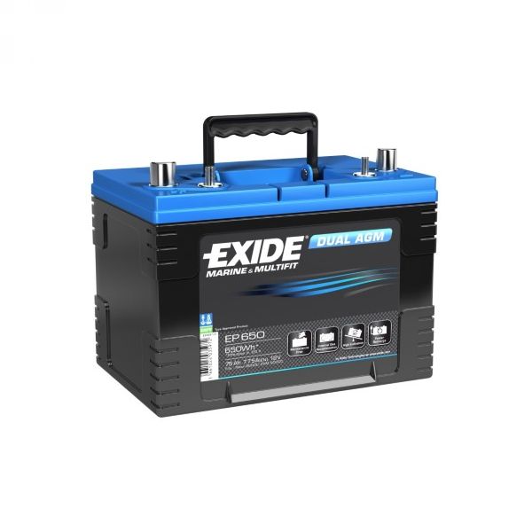 Akumulator EXIDE EP650 Dual AGM 12V 75Ah