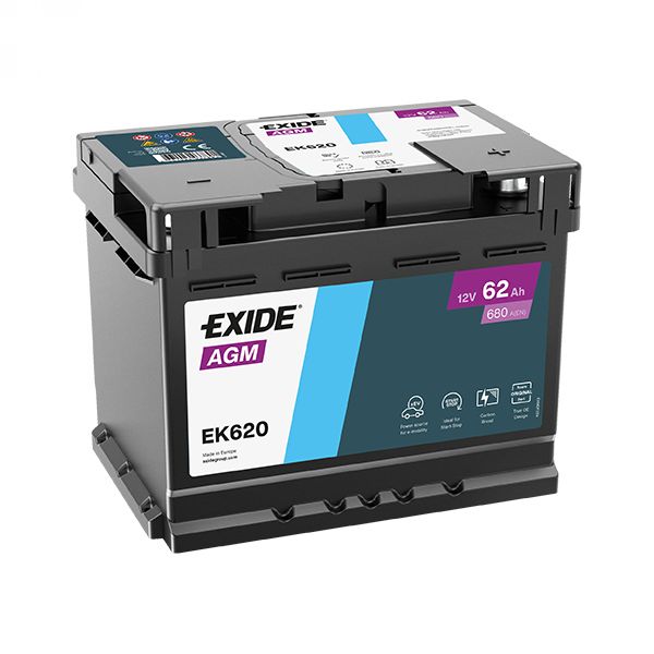 EXIDE EK620 AGM Start&Stop 62Ah akumulator