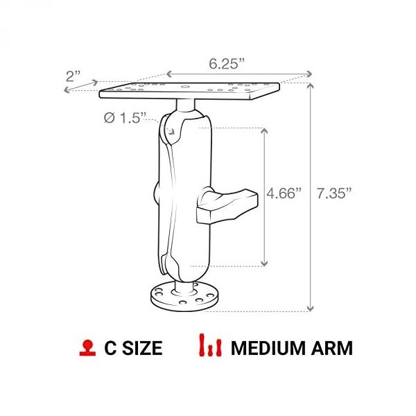 RAM MOUNT RAM-111U nosač za do 7 inch ekrane