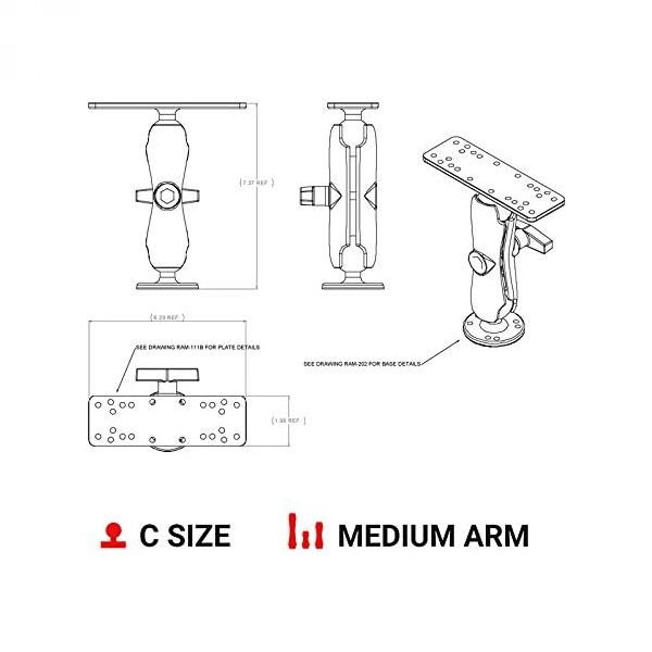 RAM MOUNT RAM-111U nosač za do 7 inch ekrane