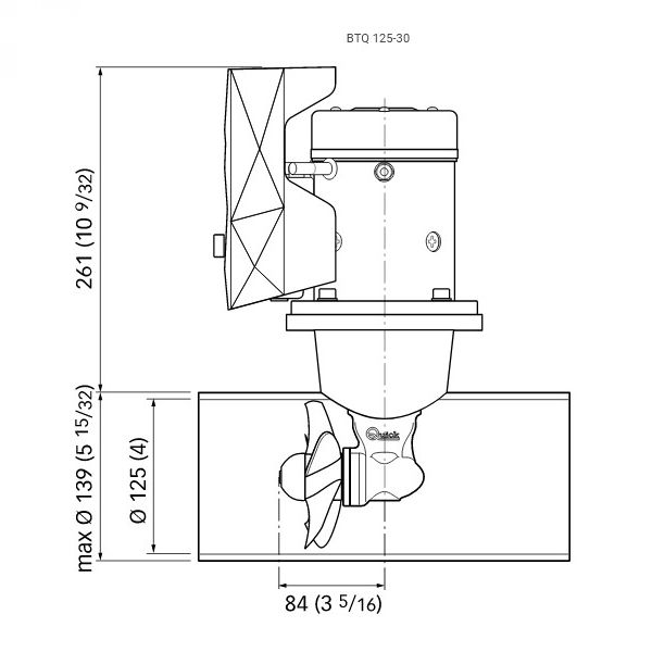 QUICK BTQ 125-30 Bowthruster 30kgf 1500W 12V