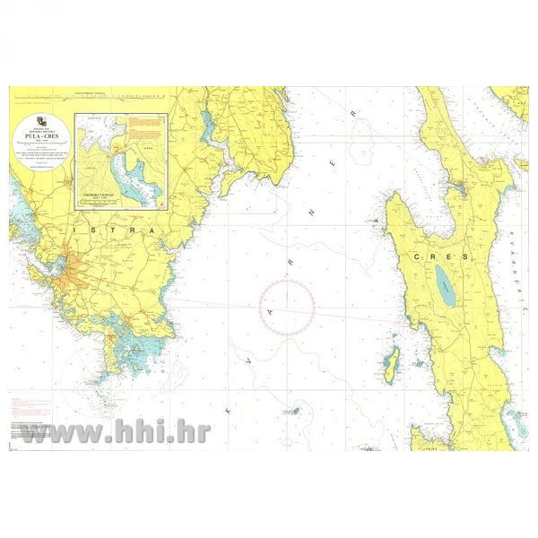 Karta pomorska 50-3 obalna Pula – Cres (Osorski tjesnac)