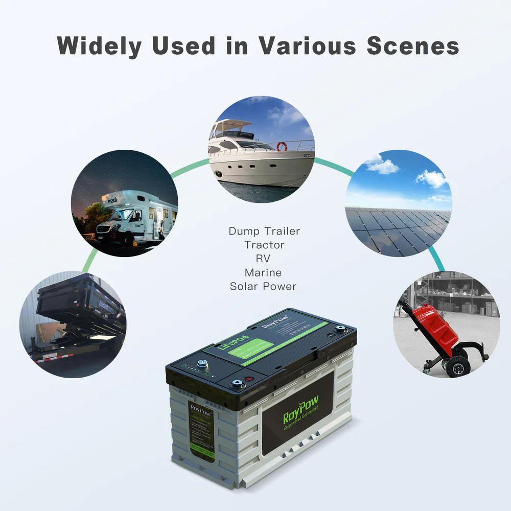 RoyPow 12V Lithium Battery 30Ah, Deep Cycle LiFePO4 for RV, Inflatable Boat and Off-Grid Applications